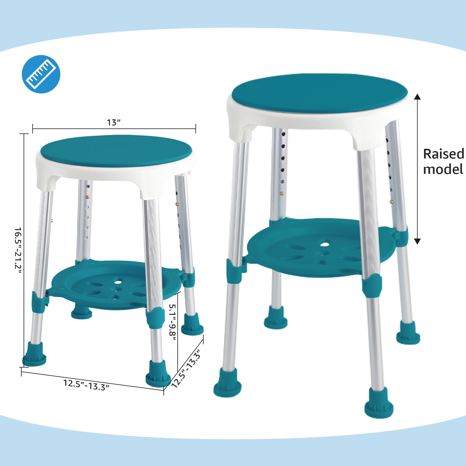 KSITEX asiento giratorio 360° para mayor comodidad