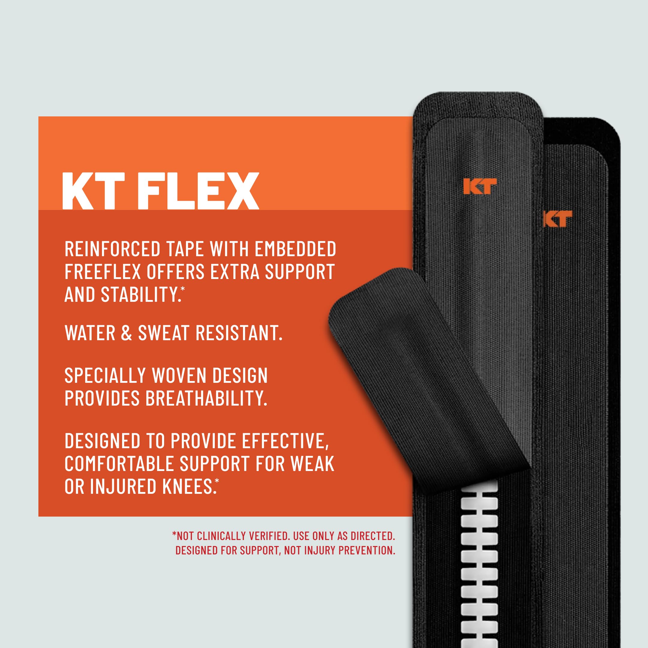 KT Tape primer plano del refuerzo FreeFlex integrado que añade soporte extra durante actividad