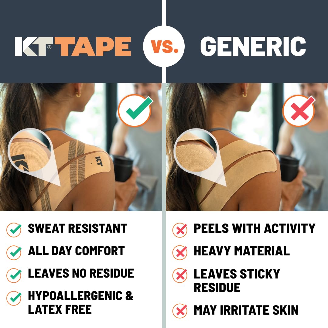 KT Tape Pro aplicado en rodilla durante ejercicio, soporte estable