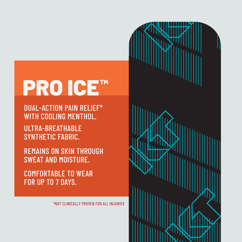 KT Tape Pro Ice aplicado en rodilla para soporte y movimiento seguro
