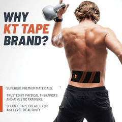 KT Tape pro wide comparación con mano, tamaño y cobertura clara