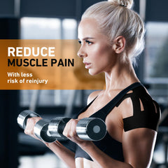 KTQUICK ambiente de clínica de fisioterapia con cinta aplicada, ideal para rehabilitación