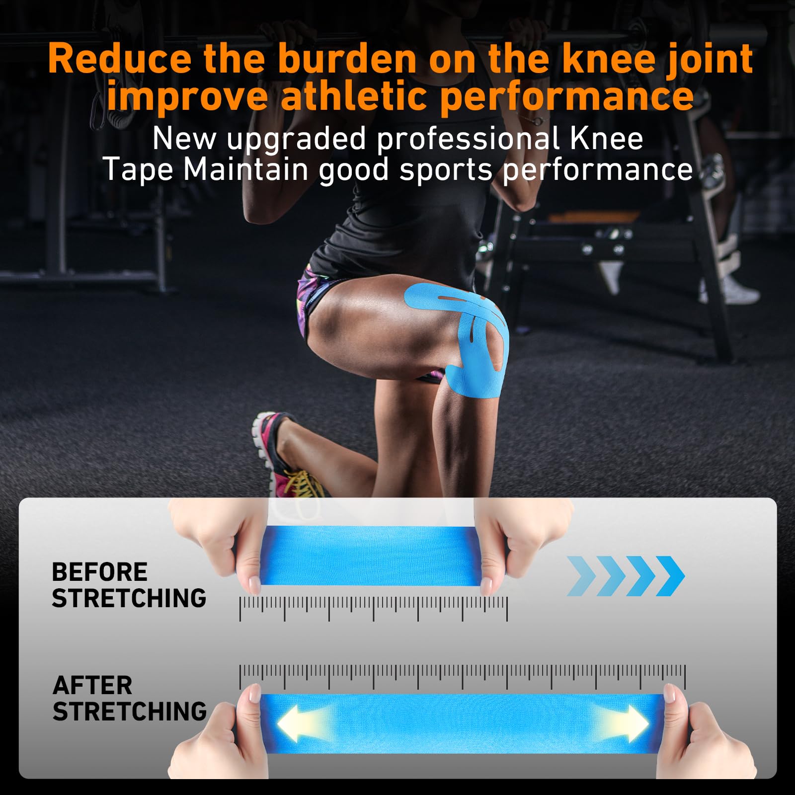 KTQUICK cinta en rodilla tras ducha, mantiene adherencia y funcionalidad