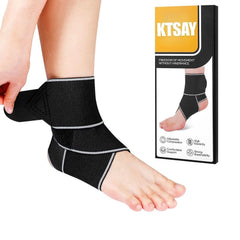 KTSAY vista frontal de la tobillera gris mostrando ajuste y acabado, soporte fiable