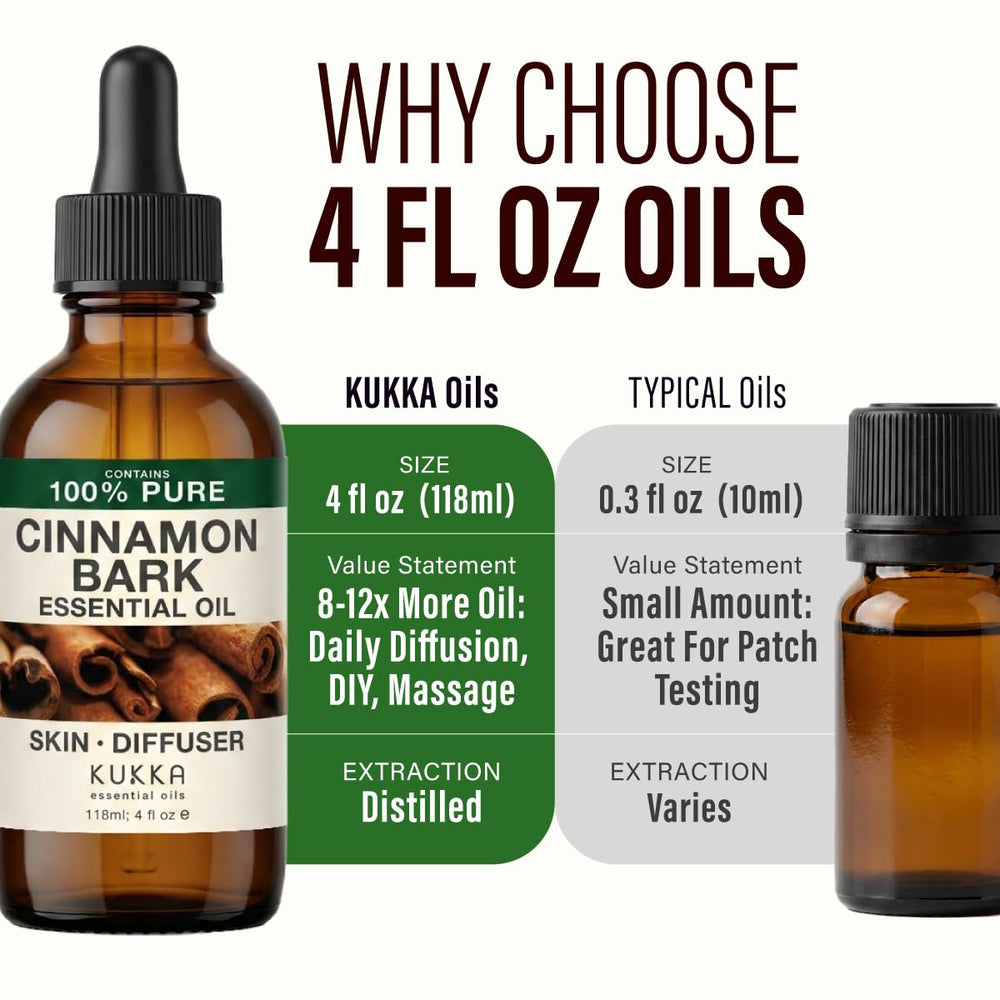 KUKKA corteza de canela natural junto al aceite indicando origen botánico