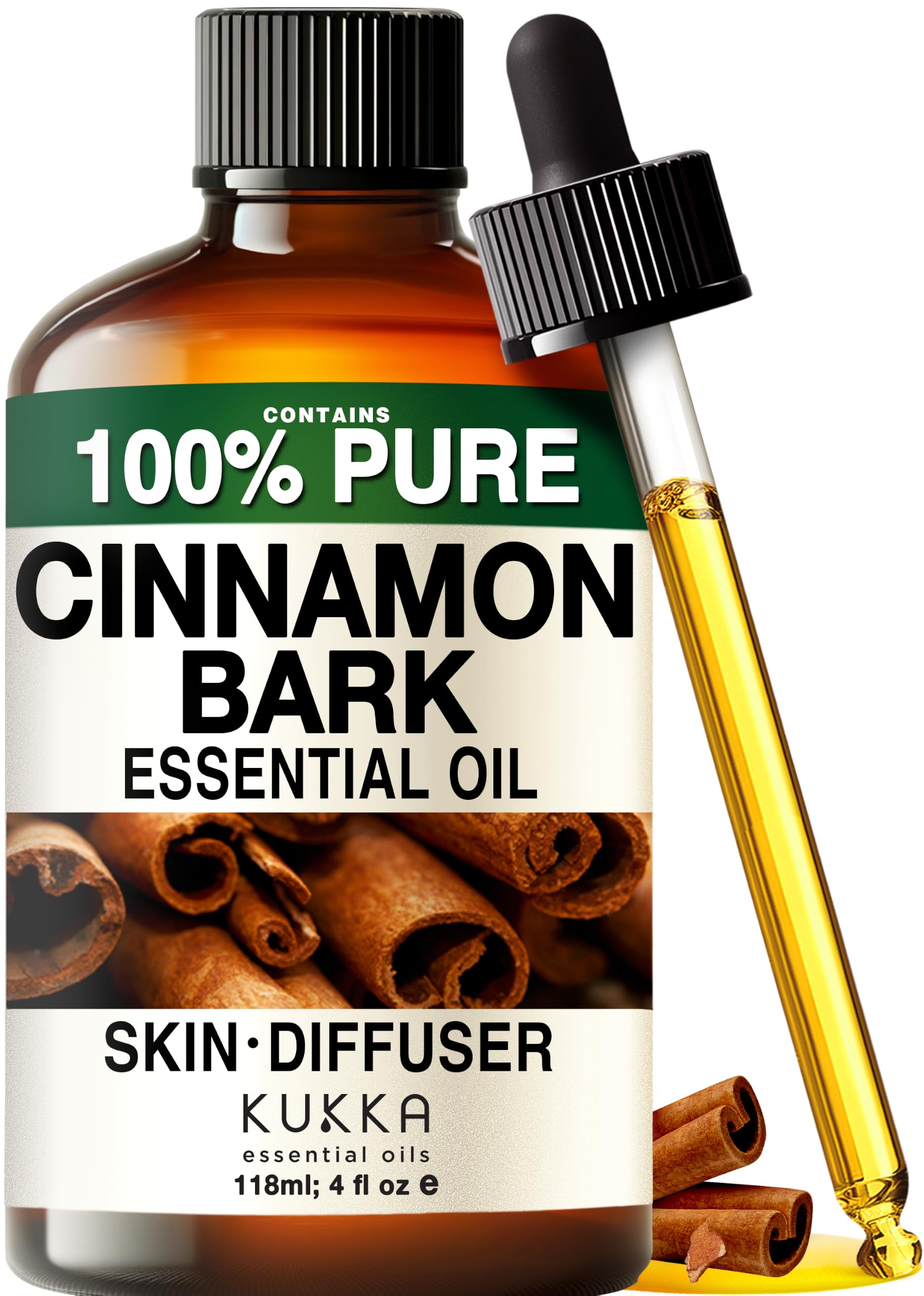 KUKKA frasco frente de aceite corteza de canela para aromaterapia y mezclas