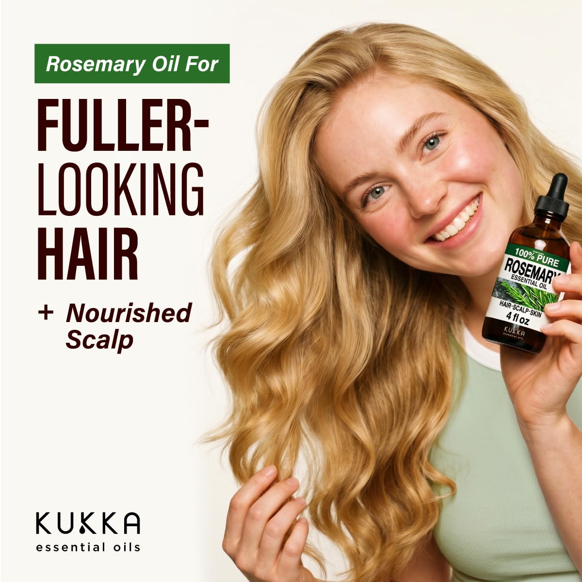 KUKKA essential oils primer plano del tapón y etiqueta legible para confianza