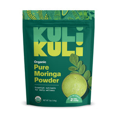 Kuli Kuli frente del paquete mostrando envase orgánico y conveniencia