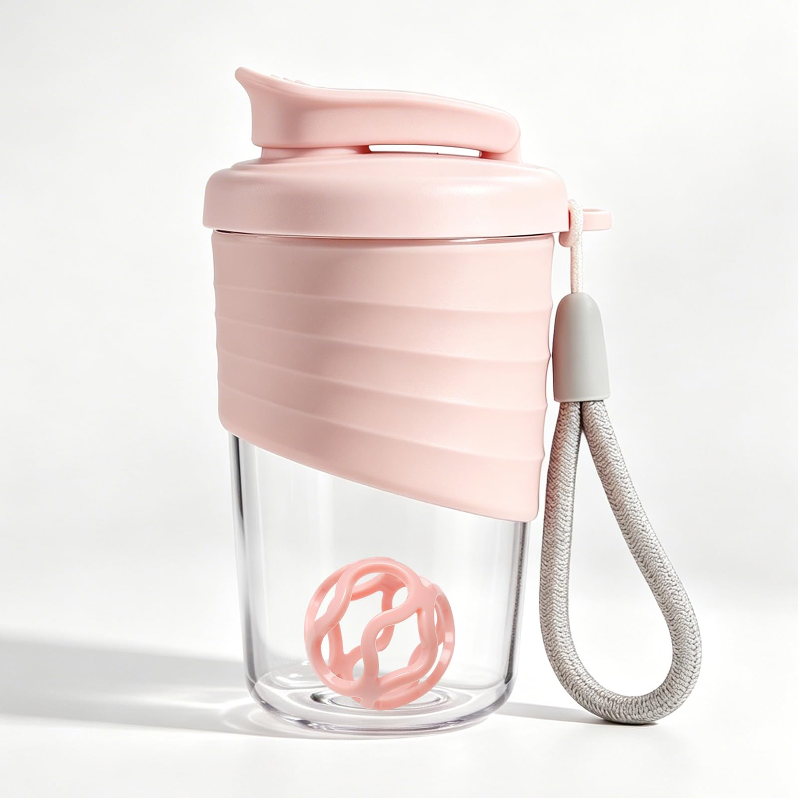 kuoleopa vista frontal botella rosa con capacidad práctica