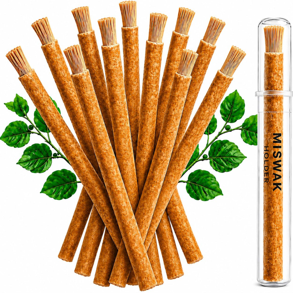 KUZANOX miswak frontal envasado mostrando sellado al vacío y frescura