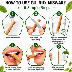 KUZANOX miswak en uso en mano demostrando limpieza rápida portátil