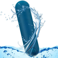 Kverg imagen frontal del masajeador azul mostrando diseño compacto y discreto