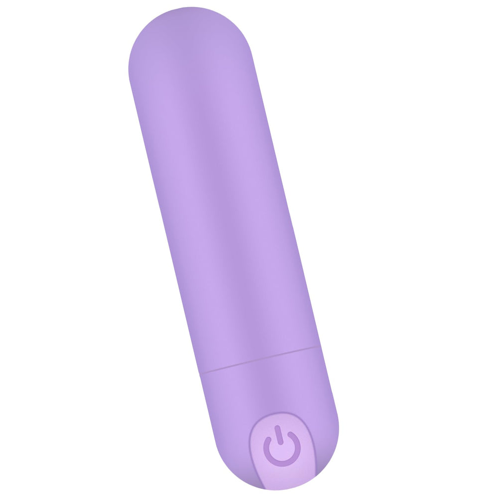 Kverg mini massager frontal morado mostrando diseño compacto y portátil