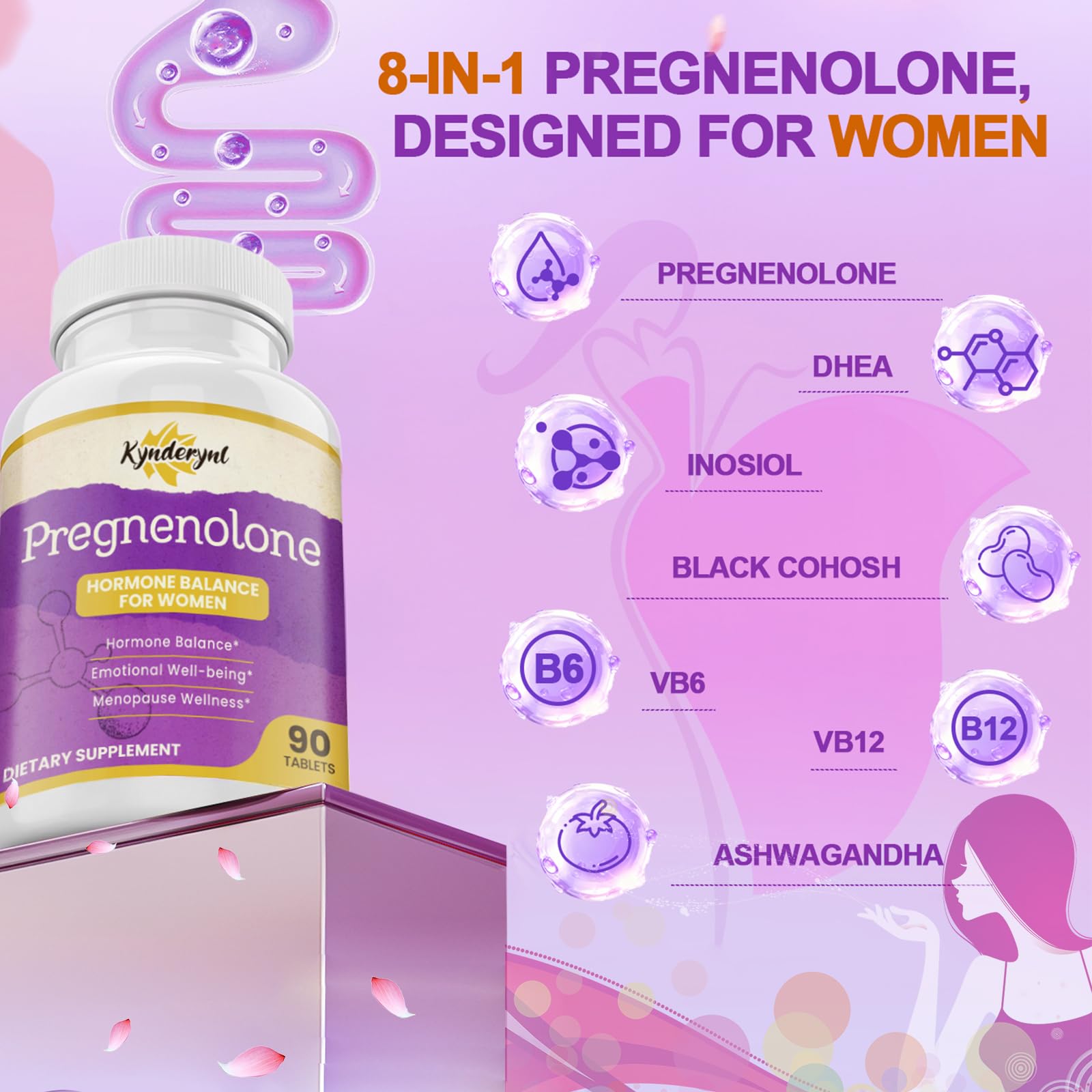 Kynderynl envase 180 tabletas, suministro sostenido.