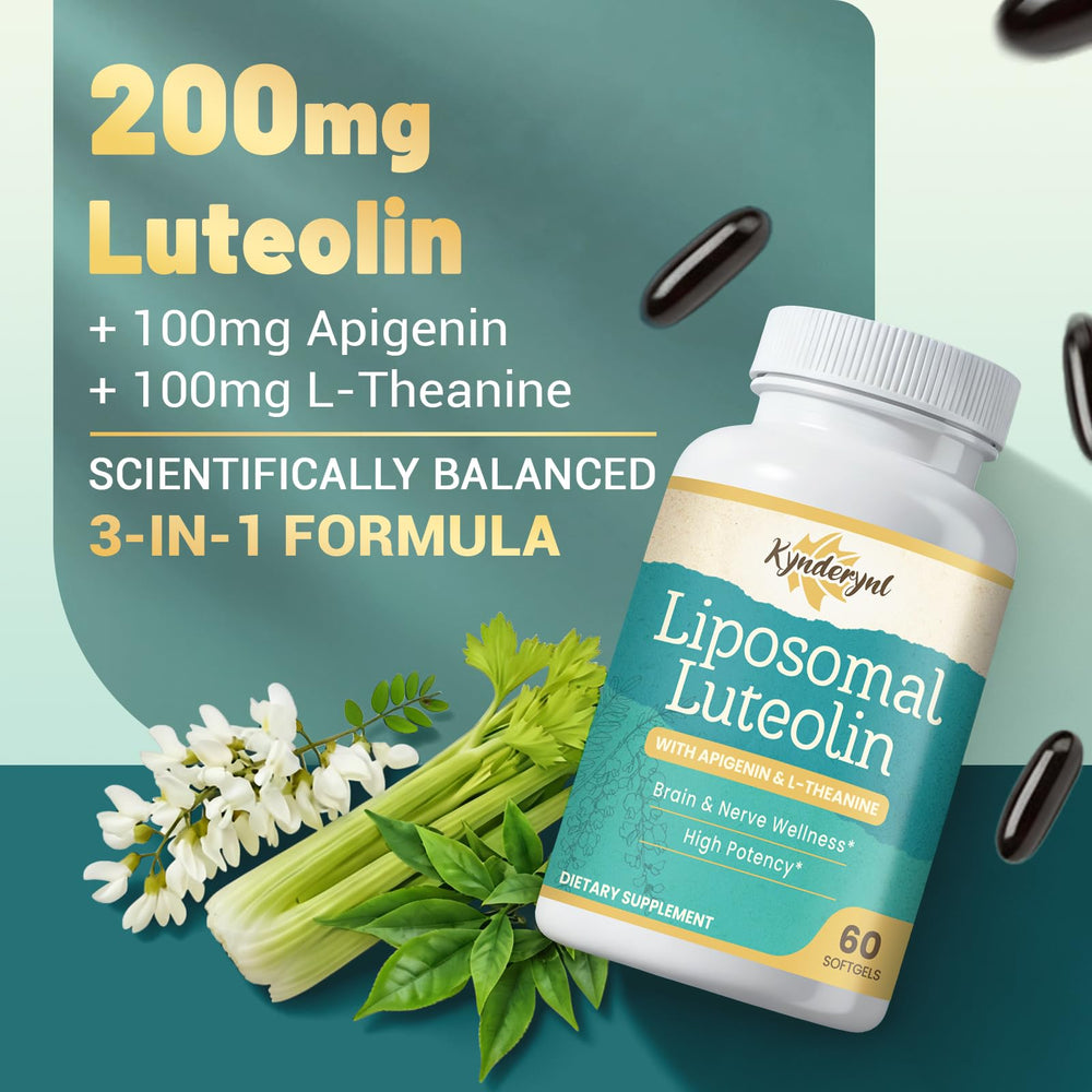 Kynderynl Liposomal Luteolin 200mg: cápsulas blandas con absorción mejorada.