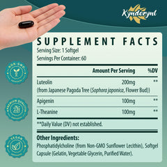 Kynderynl Liposomal Luteolin 200mg: estudiante estudiando con apoyo a la concentración.