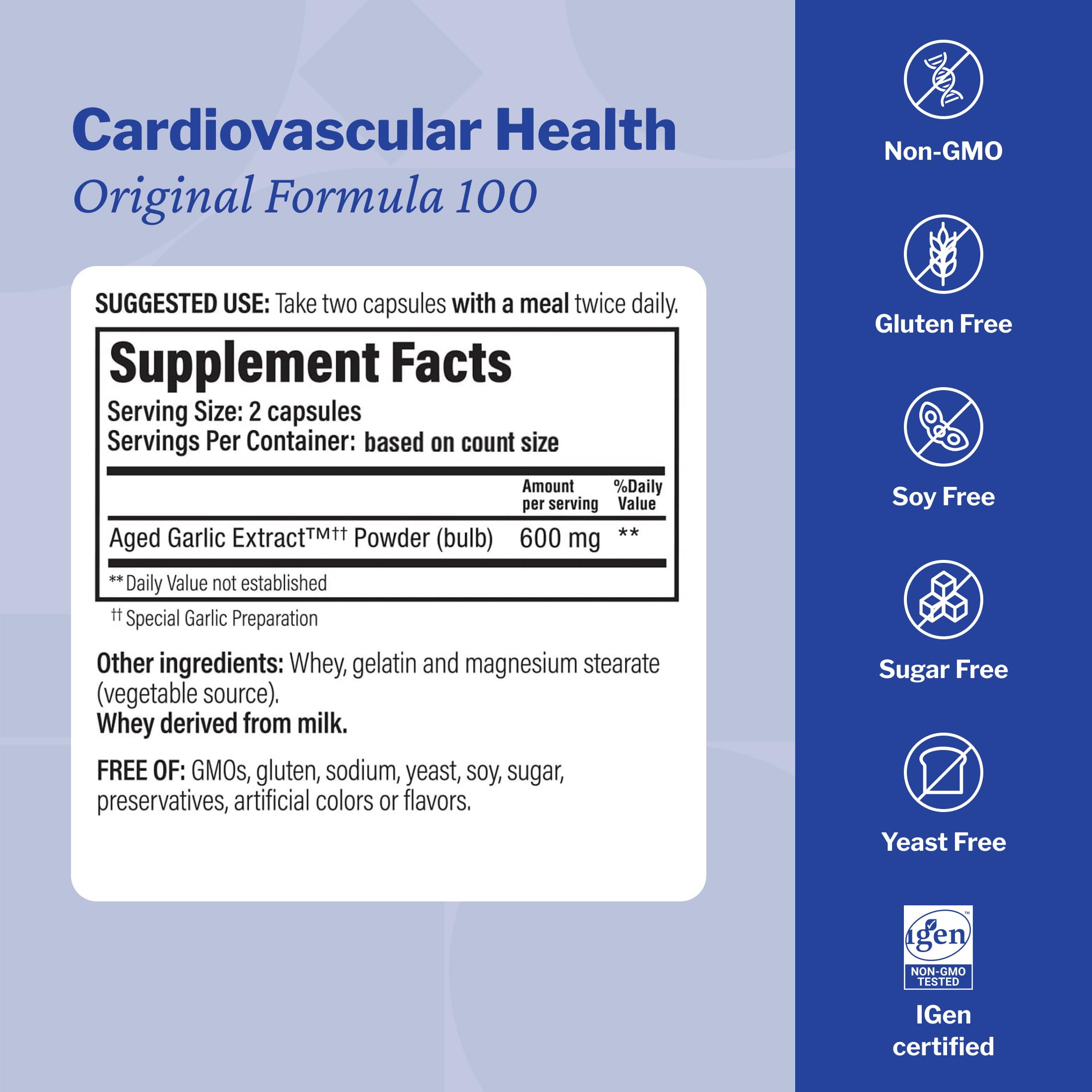 Kyolic frasco abierto con cápsulas visibles para duración del envase