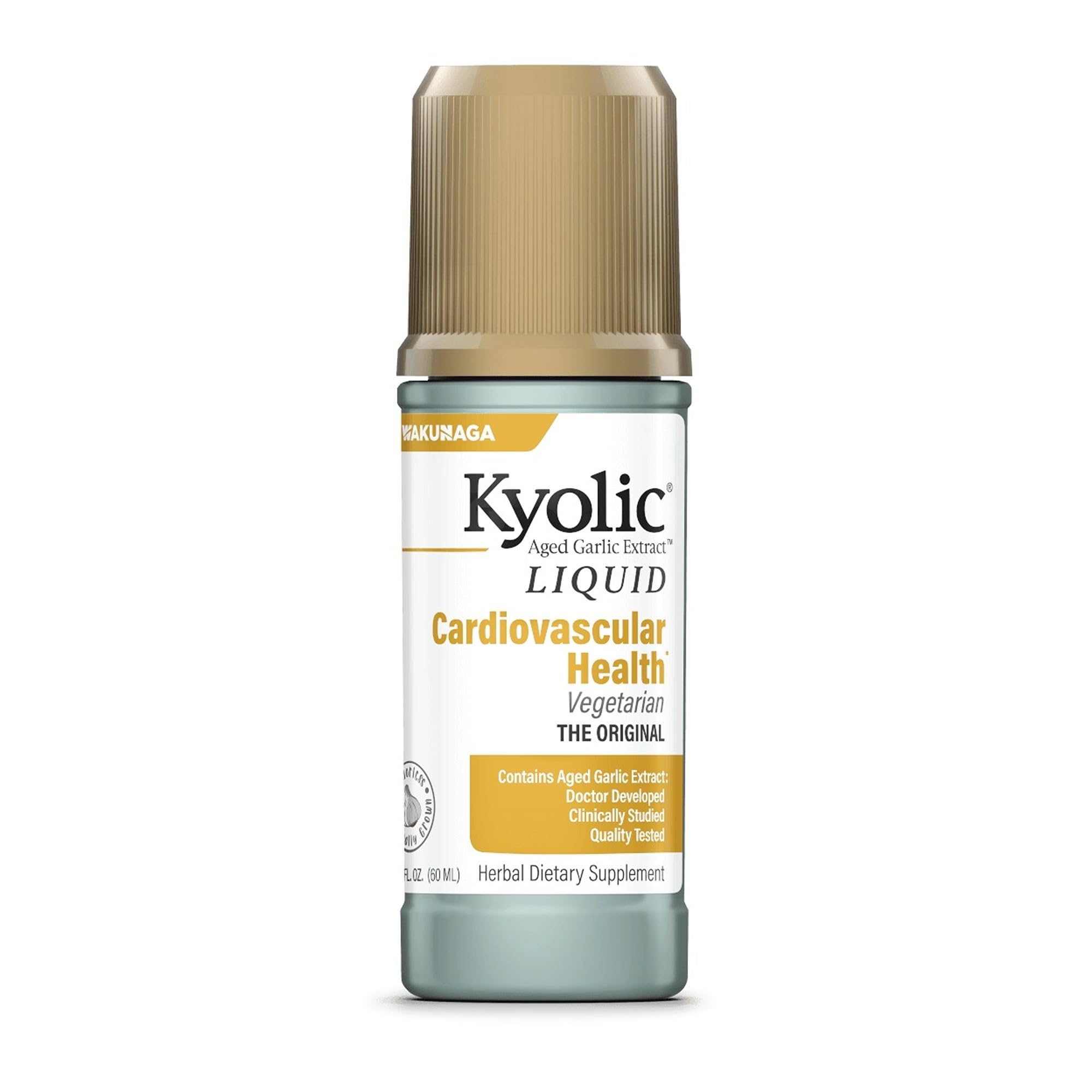 Kyolic botella en mano para comparar tamaño y facilitar control de la dosis