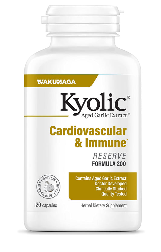 Kyolic envase frontal Reserve mostrando diseño y cantidad