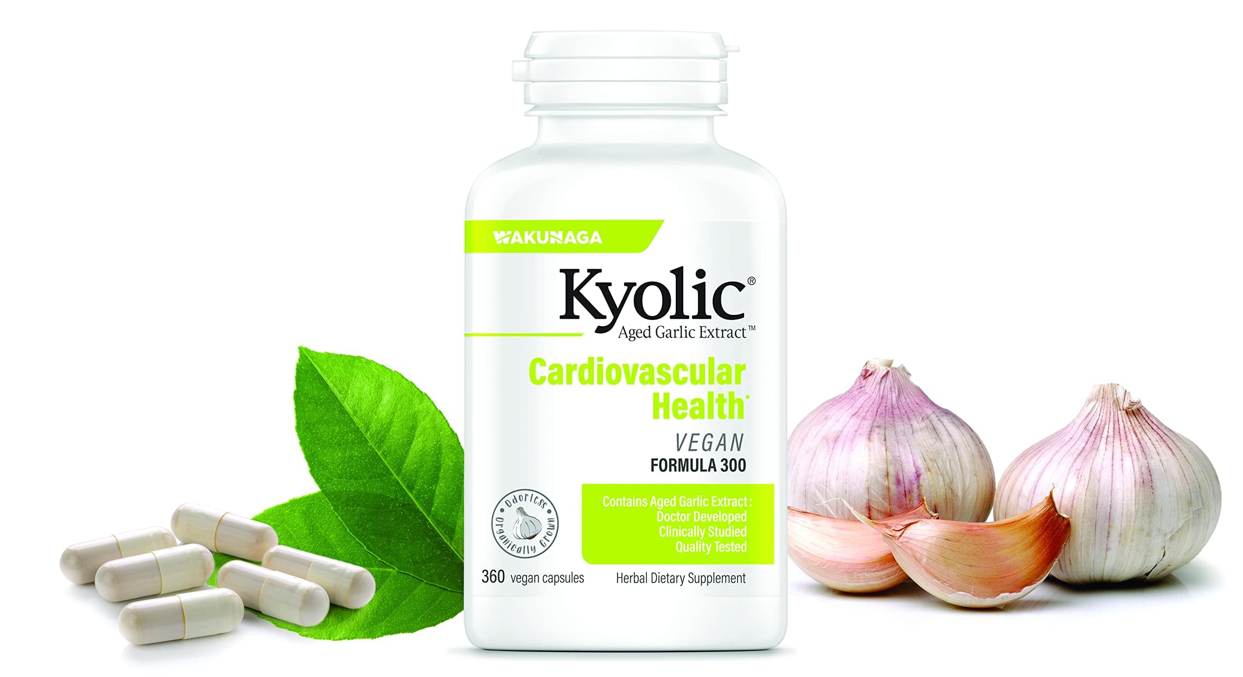 Kyolic estilo de vida desayuno saludable con frasco, apoya rutina diaria
