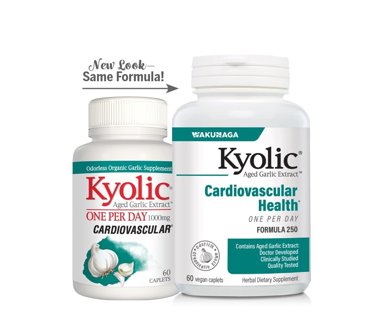 Kyolic etiqueta con información nutricional y controles de calidad