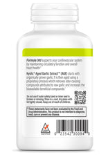 Kyolic etiqueta nutricional legible con ingredientes y garantías de calidad