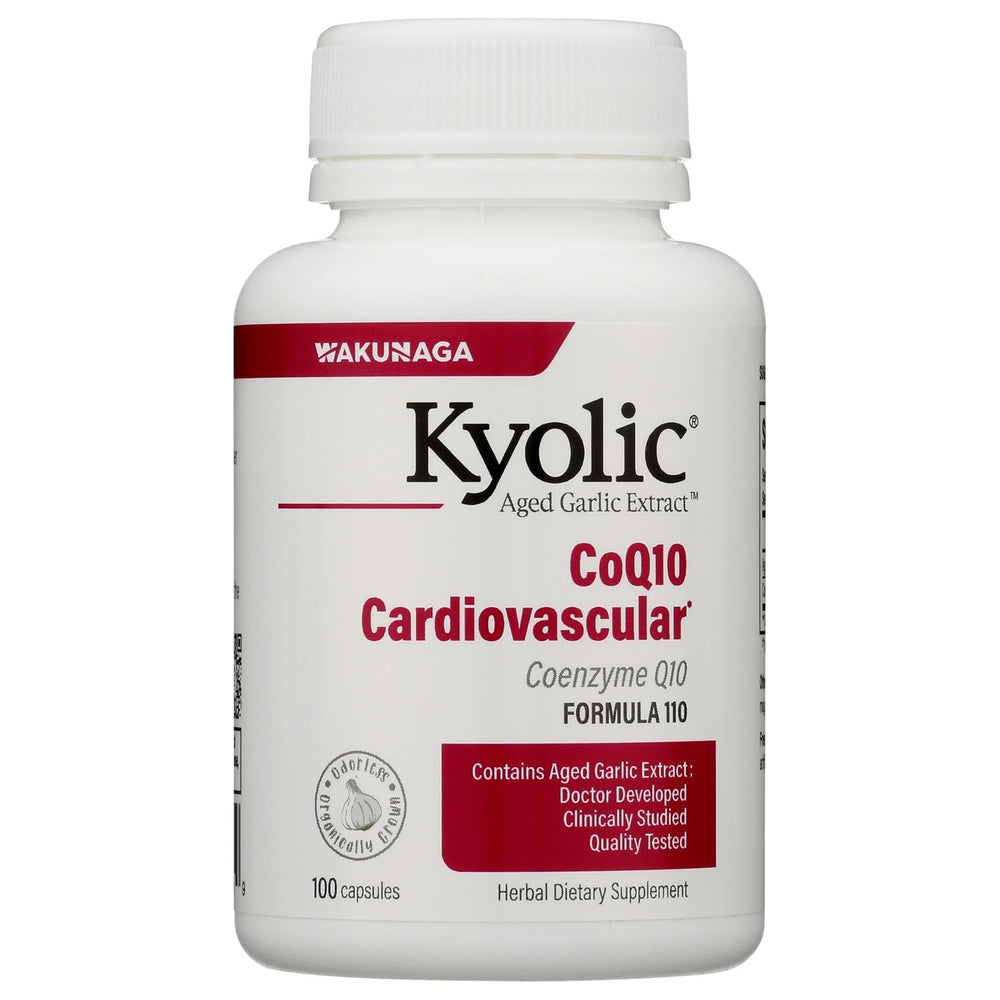 Kyolic envase frontal con label claro y beneficios visibles para cardiovascular