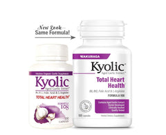 Envase Kyolic en cocina saludable sugiriendo apoyo al bienestar cardiovascular