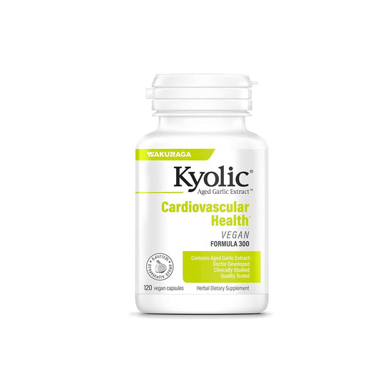 Kyolic frente del envase mostrando etiqueta clara y beneficio cardiovascular