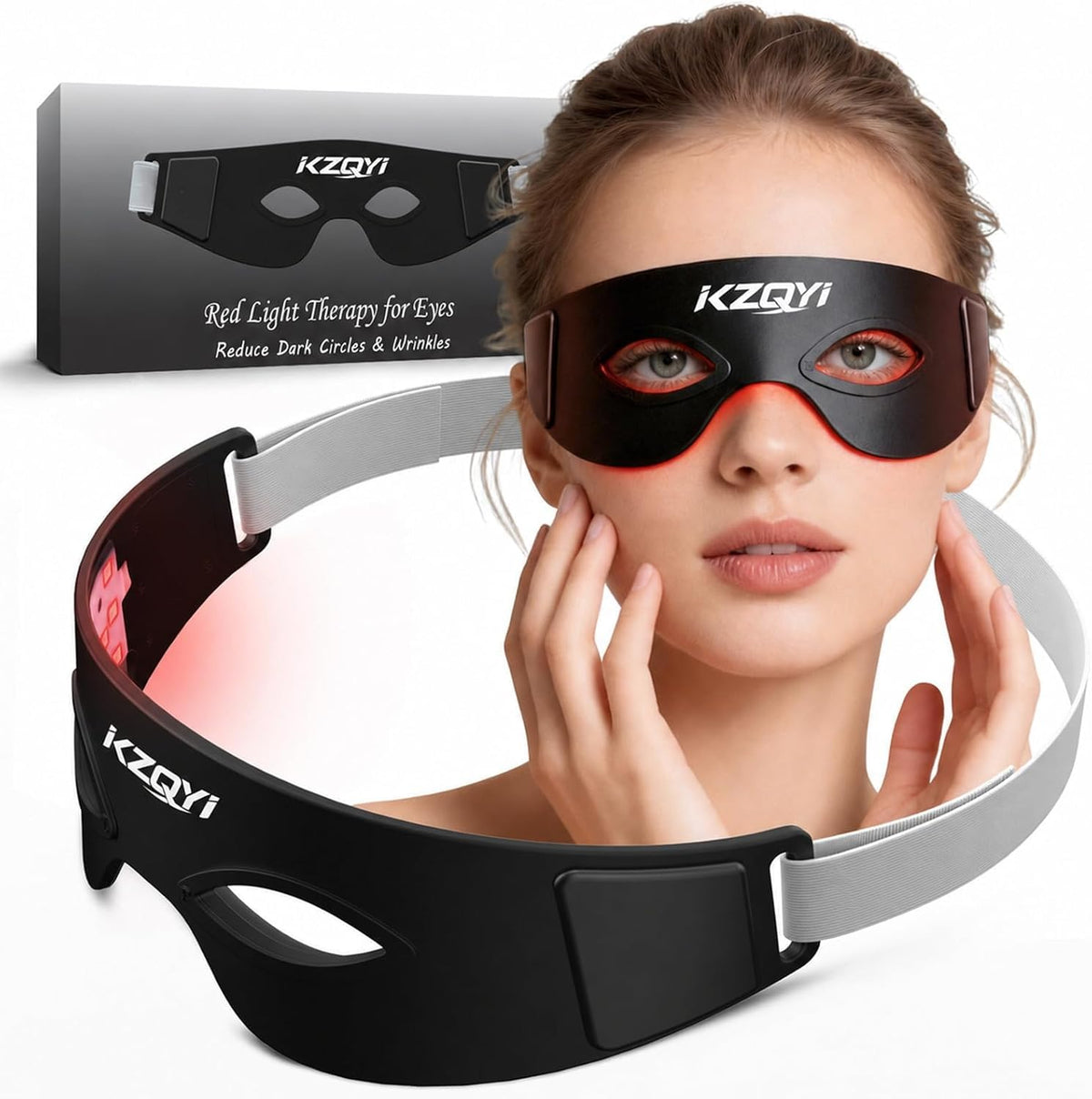 KZQYI gafas frontales mostradas en su empaque, beneficio portátil
