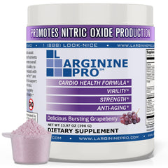 L-ARGININE PRO envase frontal mostrando diseño y cantidad de servicios