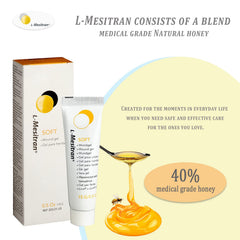 L-Mesitran comparación de tamaño 0.5 oz enseña escala práctica