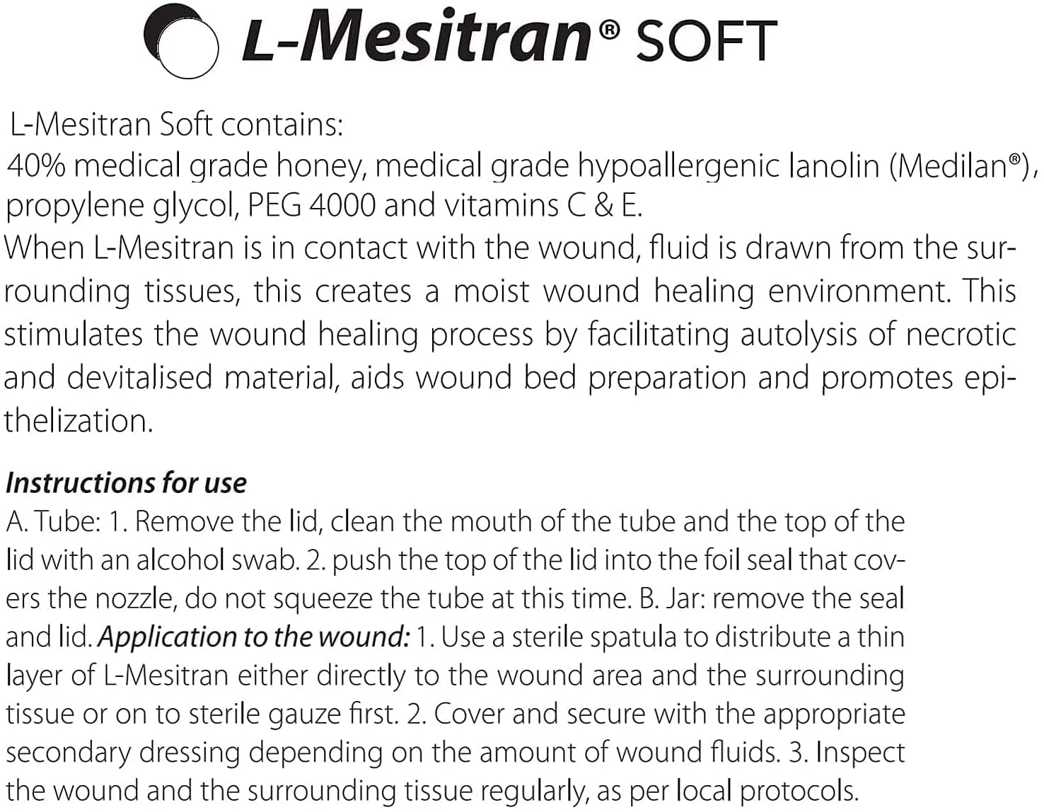 L-Mesitran gel en entorno clínico sugiere uso profesional