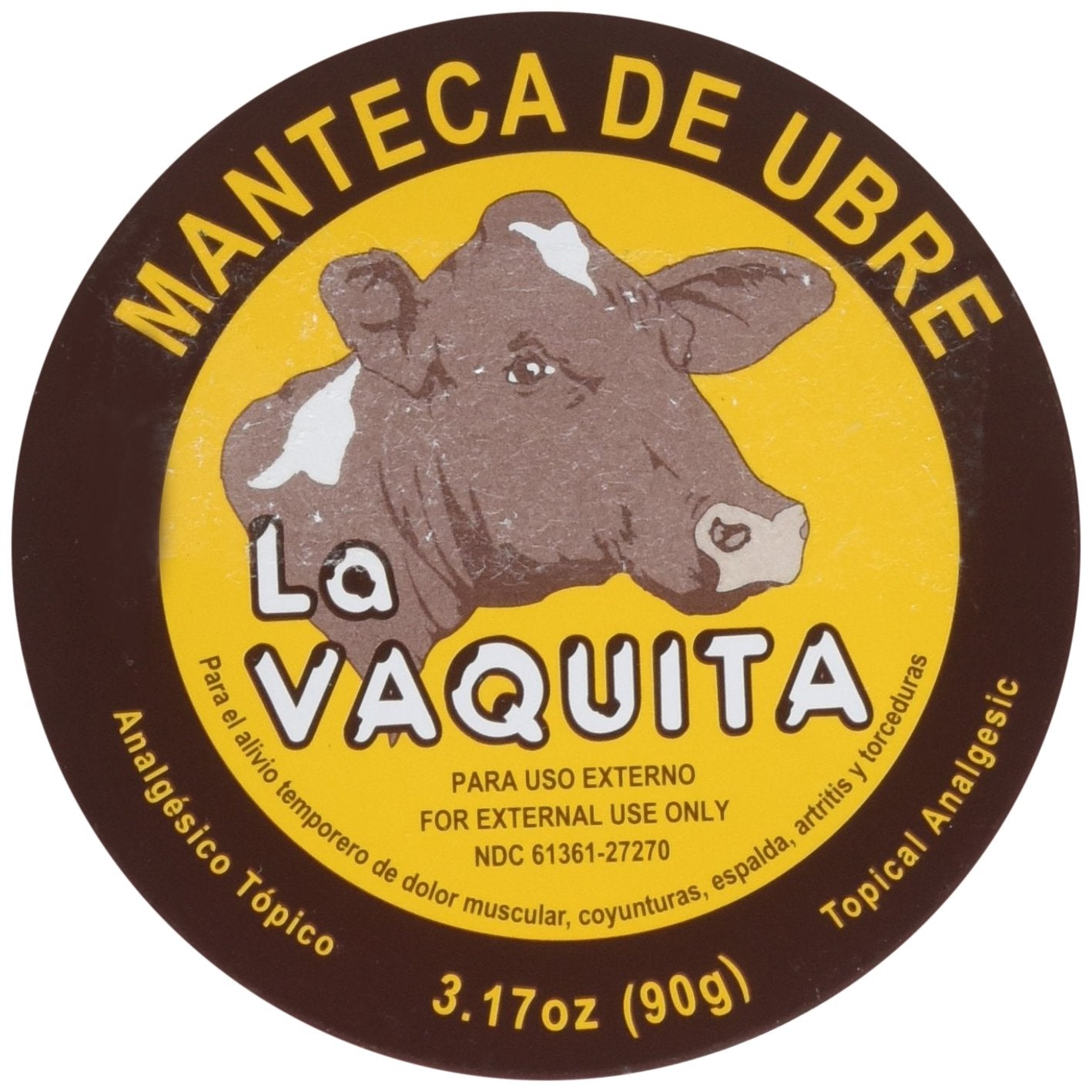 La Vaquita lata vista frontal con tapa y etiqueta legible, práctico para llevar