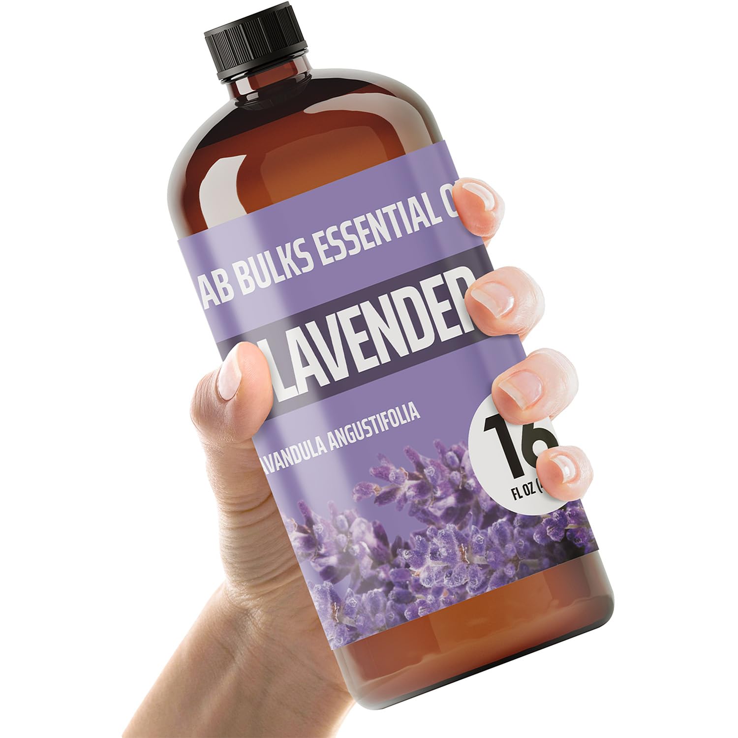 Lab Bulks Essential Oil lavanda vista frontal con etiqueta clara y larga duración