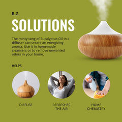 Lab Bulks Essential Oil en difusor sobre mesa, perfuma espacios