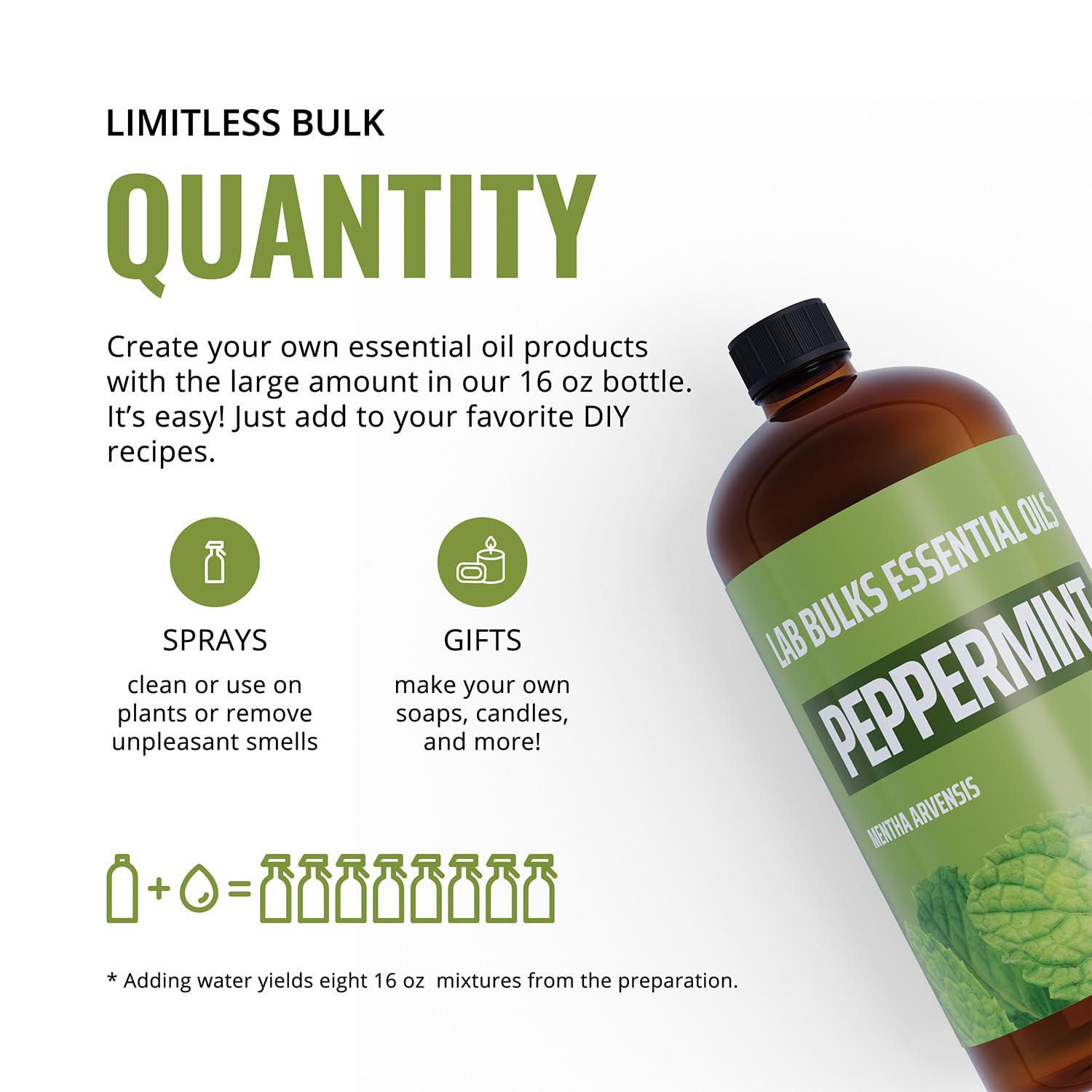 Lab Bulks Essential Oil menta usado en jabones caseros, versátil para proyectos DIY