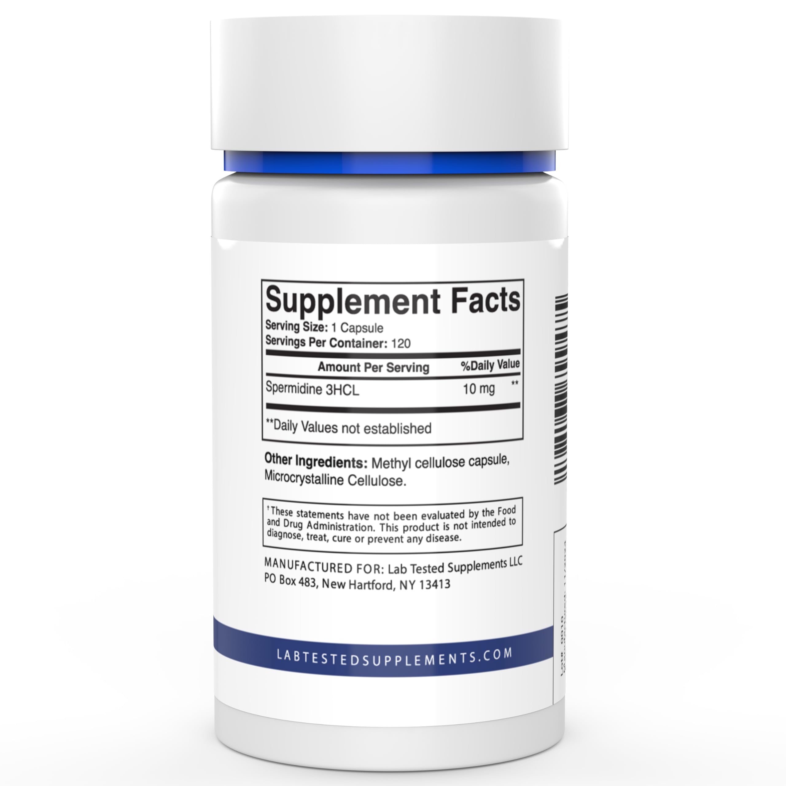 Lab Tested Supplements primer plano de cápsula mostrando textura y dosis precisa