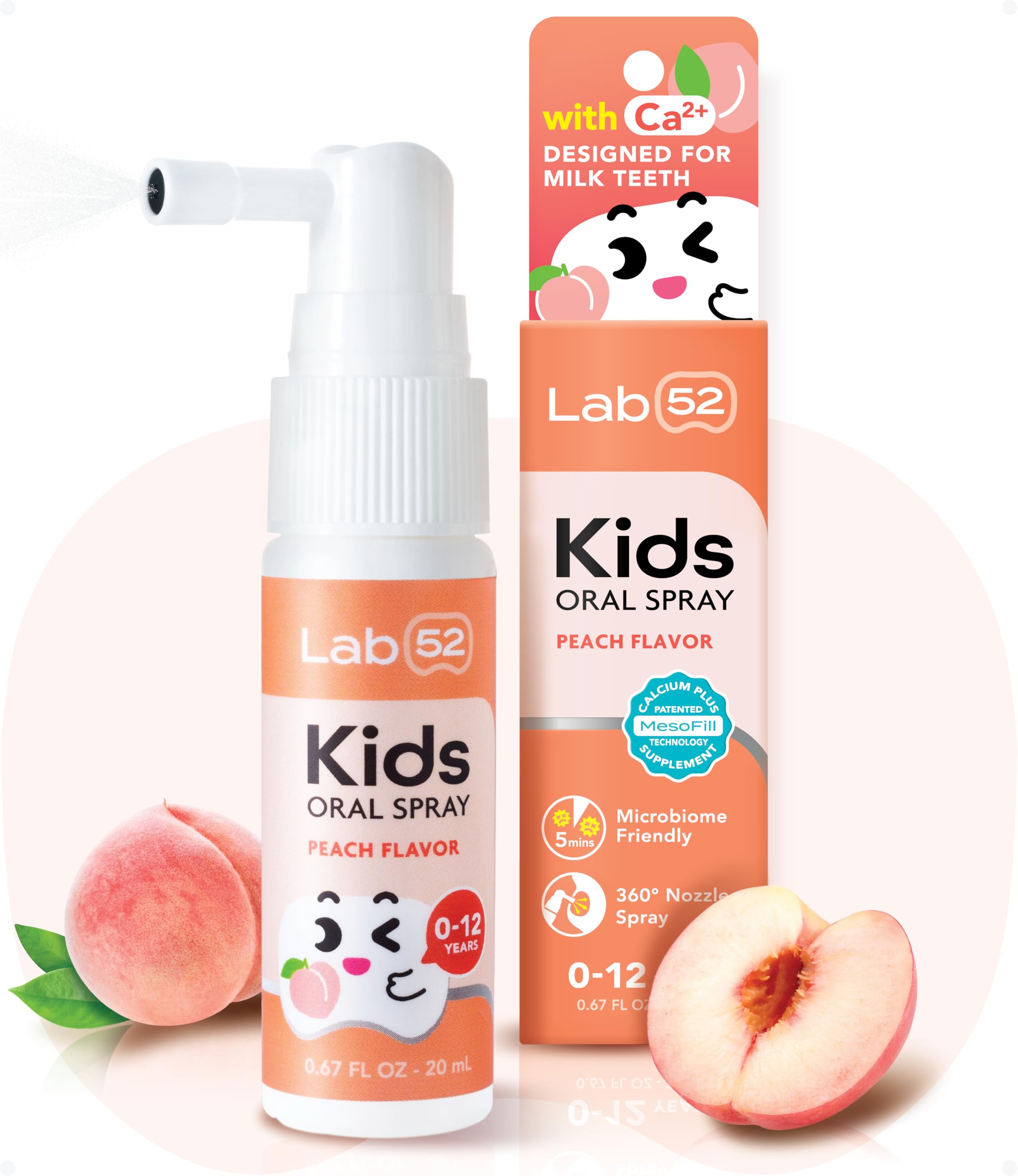 LAB 52 spray frontal del envase con aroma durazno y practicidad
