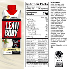 Labrada etiqueta nutricional abierta mostrando 40 g de proteína y lista de vitaminas, transparencia informativa