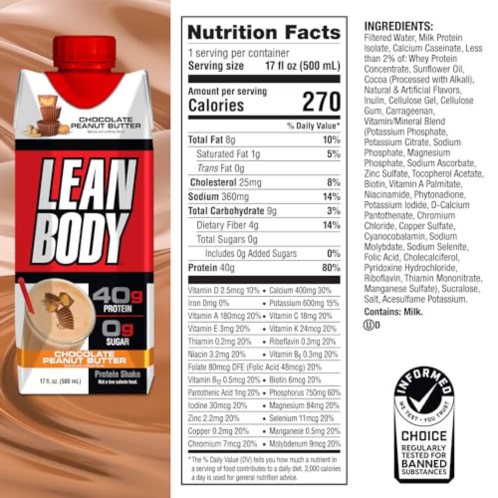 Labrada etiqueta nutricional en primer plano, 40 g proteína y vitaminas