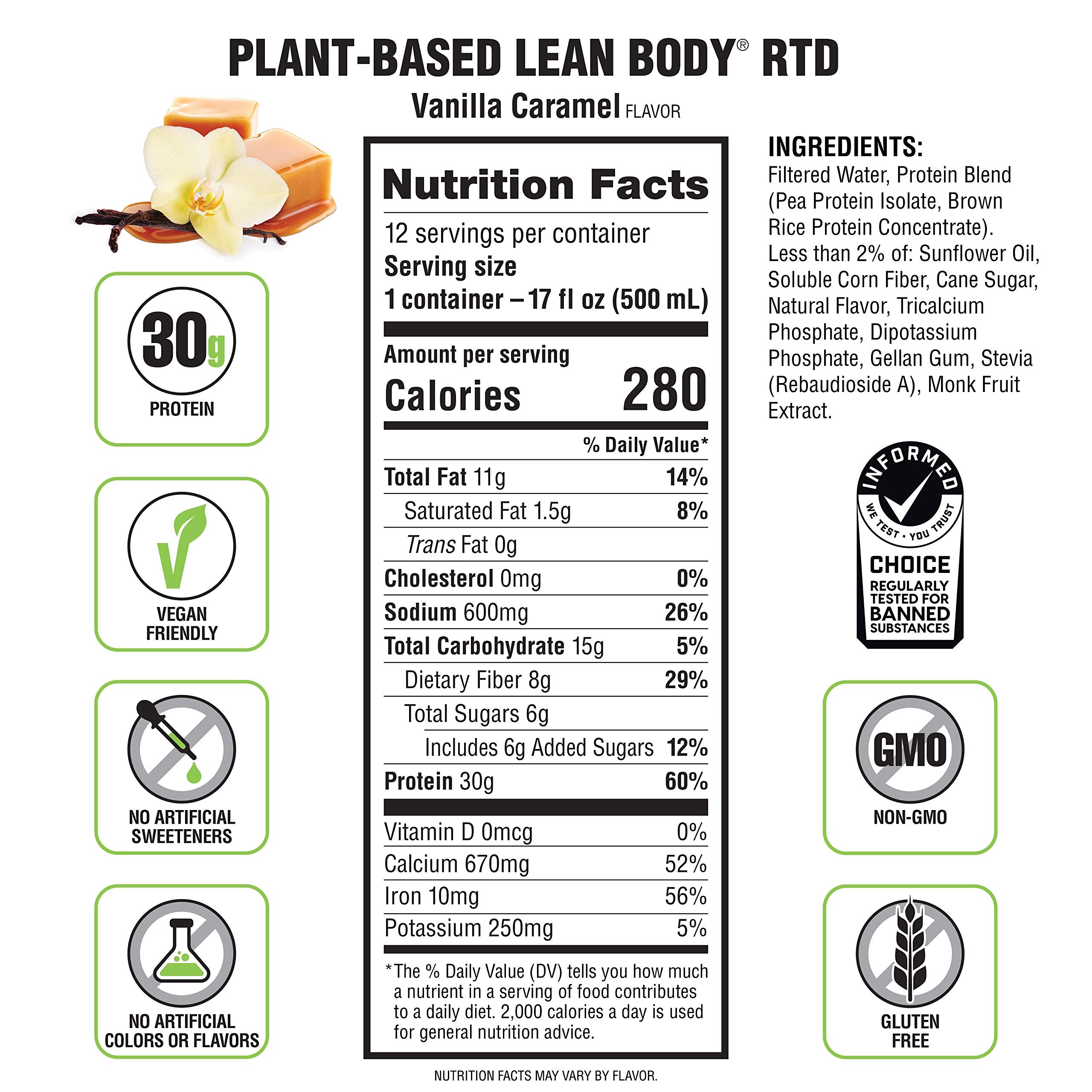 Labrada etiqueta nutricional destacando 30 g de proteína por porción