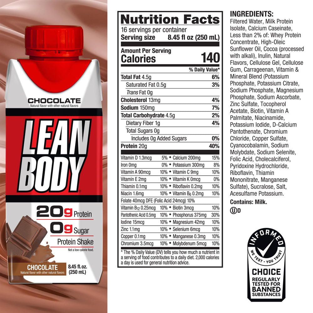 Caja abierta pack de 16 Labrada Lean Body lista para almacenar y uso prolongado