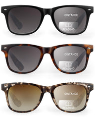 LADEESSE pack frontal de 3 gafas mostrando monturas y beneficios solares
