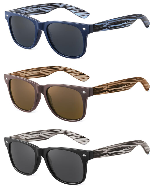LADEESSE vista frontal del pack de tres gafas, ofrece estilo y protección