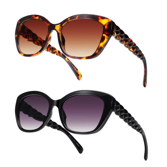 LADEESSE gafas de lectura frontal mostrando diseño cat eye y versatilidad