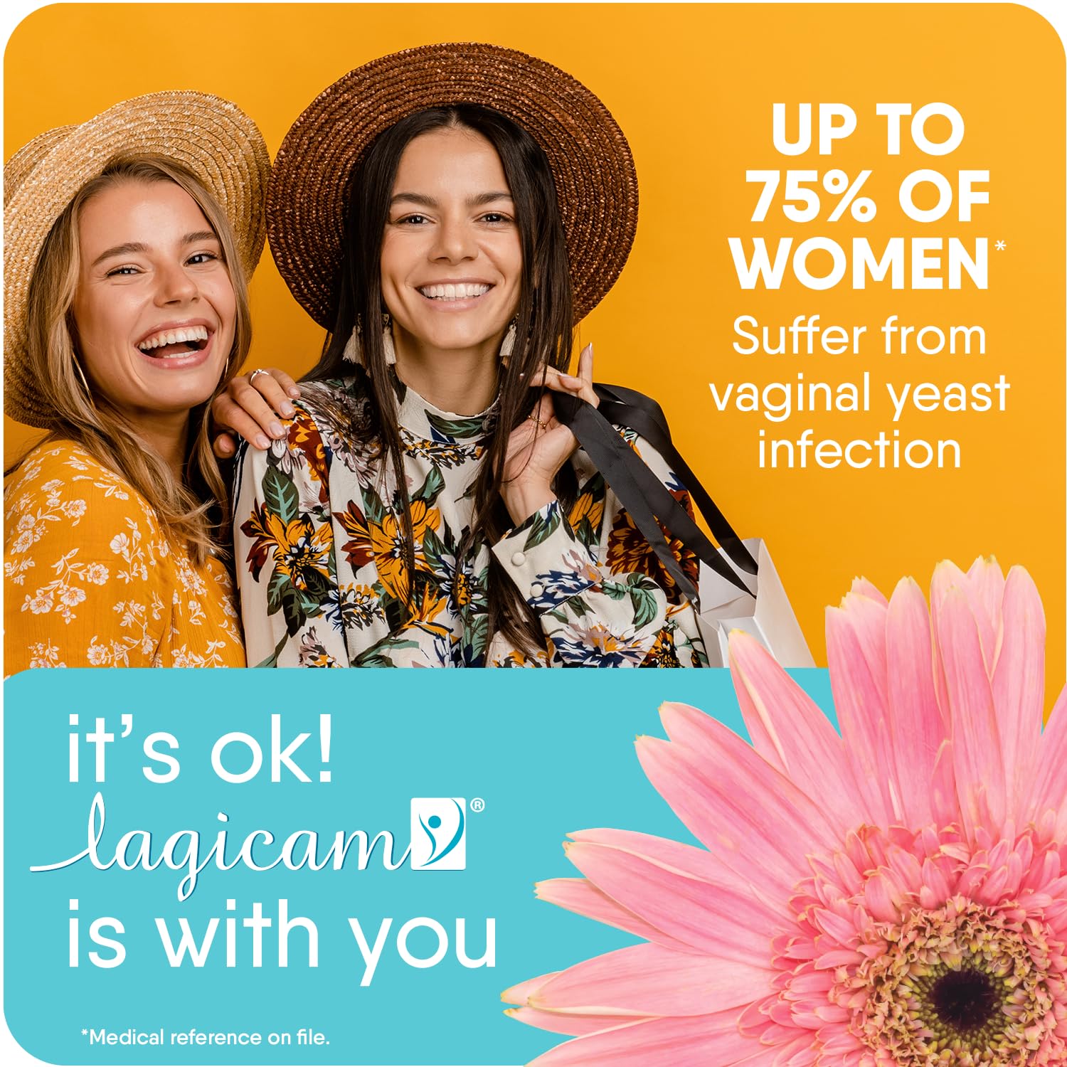LAGICAM V contenido del kit abierto con 3 aplicadores para esquema de tres días