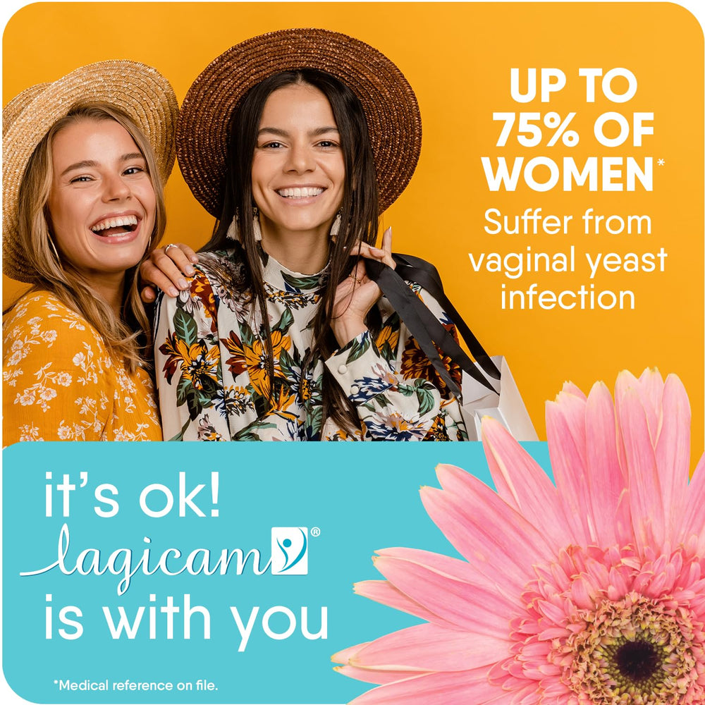 LAGICAM V contenido del kit abierto con 3 aplicadores para esquema de tres días