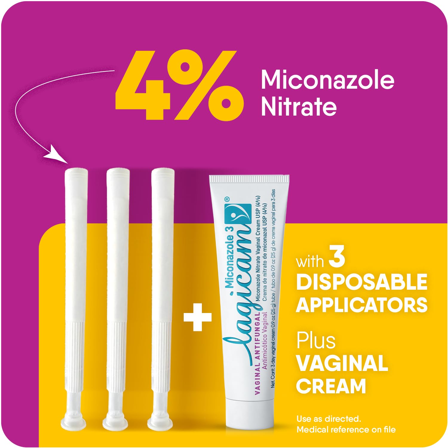 LAGICAM V tubo 25 g junto a regla para comparar tamaño y calcular dosis