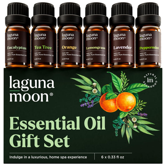Lagunamoon set empaquetado frontal mostrando los seis frascos, ideal para regalo